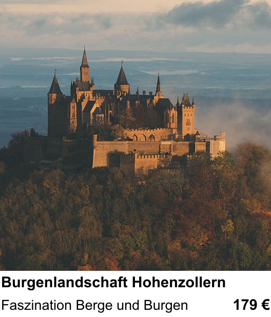 Themenbezogener Fotokurs für Aufnahmen zu Burgenlandschaft Hohenzollern: Faszination Berge und Burgen