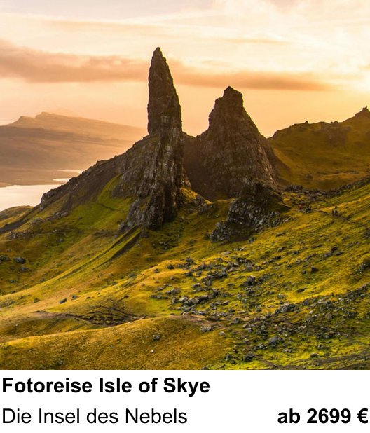 Themenbezogener Fotokurs für Aufnahmen zu Fotoreise Isle of Skye: Die Insel des Nebels