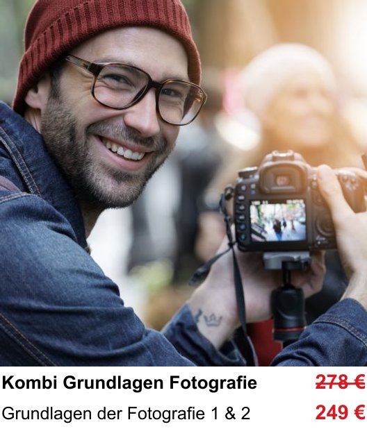 Fotografie-Basics im Kombikurs trainieren im Fotokurs in Wiesbaden