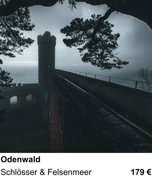 Themenbezogener Fotokurs für Aufnahmen zu Odenwald: Schlösser & Felsenmeer