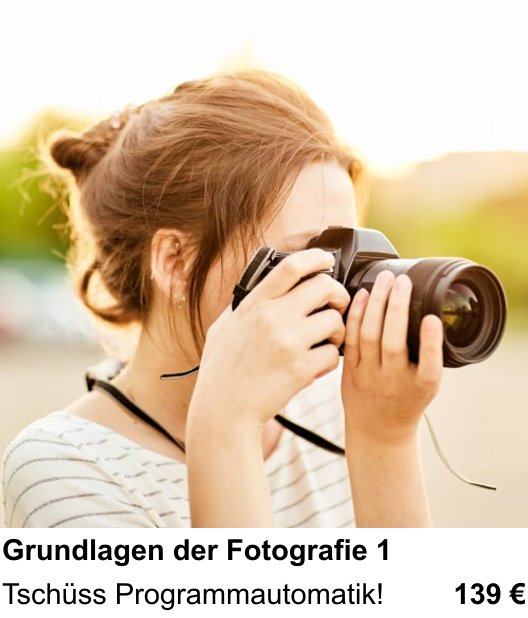 Fotografie-Einstieg mit der eigenen Kamera trainieren im Fotokurs in Wiesbaden