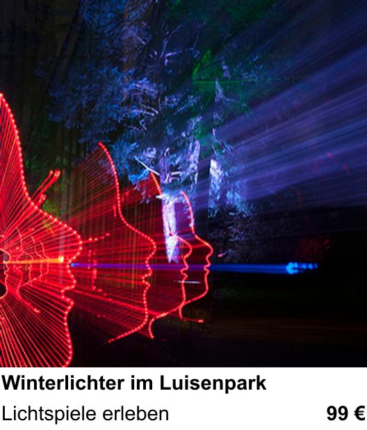 Themenbezogener Fotokurs für Aufnahmen zu Winterlichter im Luisenpark: Lichtspiele erleben