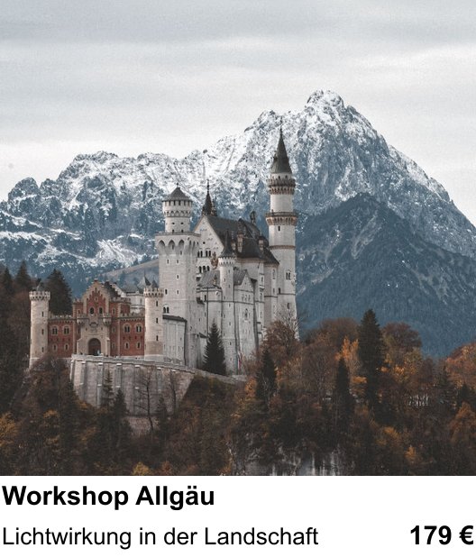 Themenbezogener Fotokurs für Aufnahmen zu Workshop Allgäu: Lichtwirkung in der Landschaft